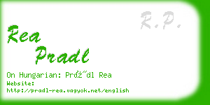 rea pradl business card